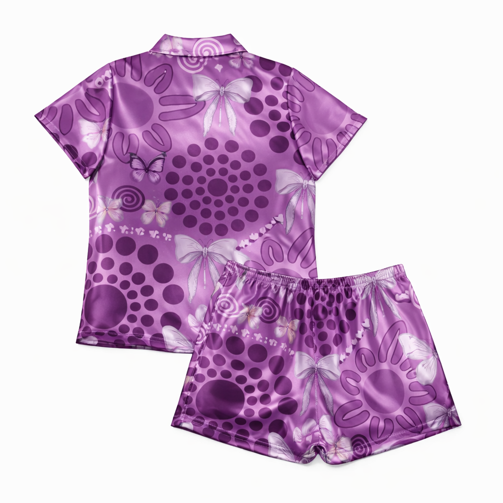 Womens Ribbon silk pjs