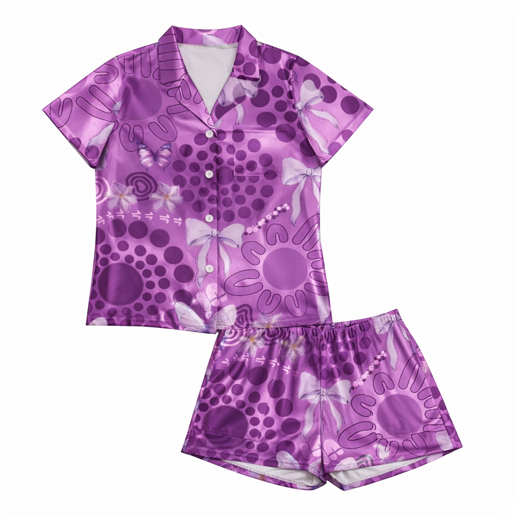 Womens Ribbon silk pjs