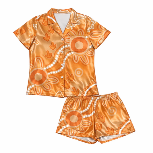 Men’s orange silk set