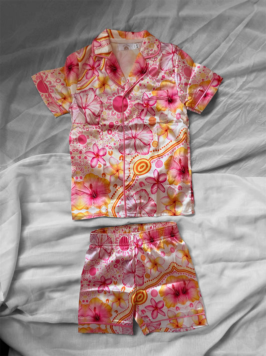 (Kids) Girls Sunset silk sleep set