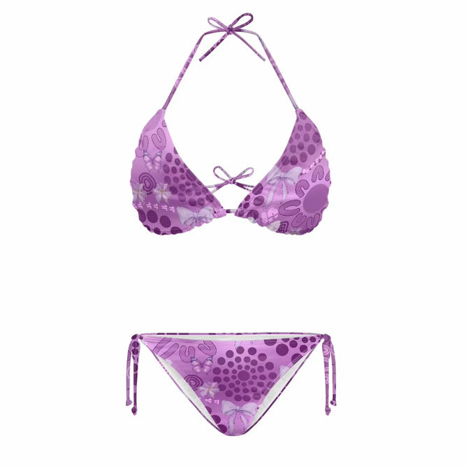 Purple ribbons swimwear