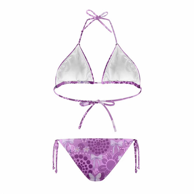 Purple ribbons swimwear